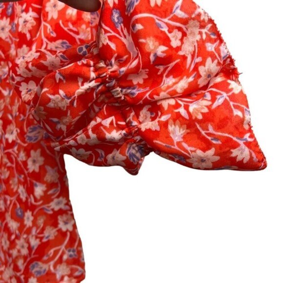 VIOLET + Claire sheer blouse adorable print size M - Picture 3 of 5